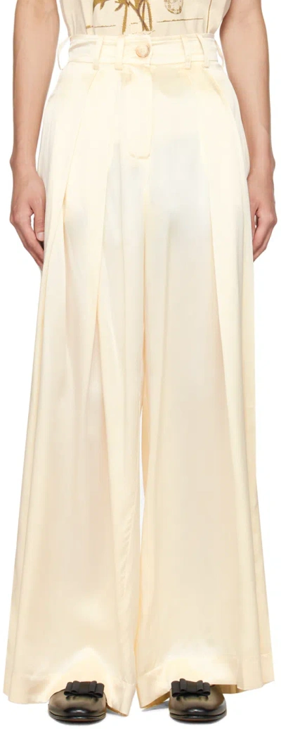 S.s.daley Off-white Georgie Trousers In Ivory