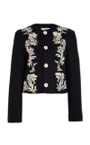 S.s. Daley Ophelia Embroidered Cropped Jacket In Black