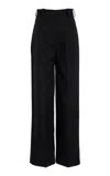 S.s. Daley Straight Leg Wool Trousers In Black