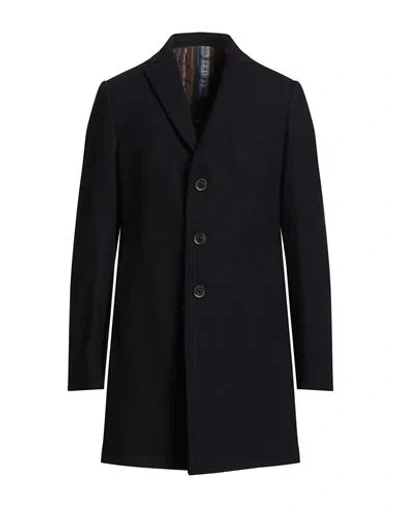 Sseinse Man Coat Midnight Blue Size 40 Wool, Polyester
