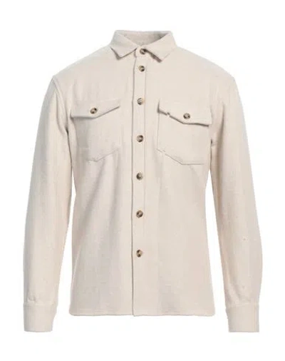 Sseinse Man Shirt Beige Size M Acrylic, Polyester, Cotton, Wool, Viscose In Beige