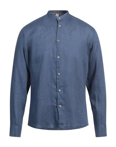 Sseinse Man Shirt Slate Blue Size 3xl Linen