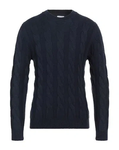Sseinse Man Sweater Navy Size Xl Acrylic, Nylon In Navy Blue