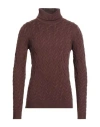 Sseinse Man Turtleneck Chocolate Brown Size Xl Acrylic, Nylon