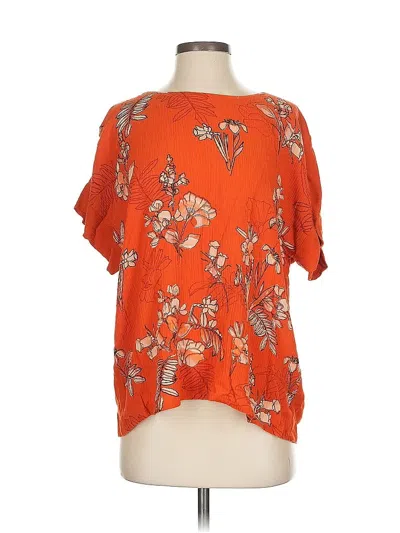 Pre-owned Sseko Short Sleeve Blouse In Orange
