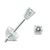 SSELECTS .08CTW ROUND DIAMOND SOLITAIRE STUD EARRINGS IN 14K WITH SILICON BACKS