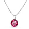 SSELECTS 1 1/2 CARAT CREATED RUBY NECKLACE IN STERLING SILVER, 8MM