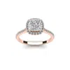SSELECTS 1 1/2 CARAT CUSHION CUT HALO LAB GROWN DIAMOND RING IN 14K ROSE GOLD