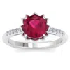 SSELECTS 1 1/2 CARAT CUSHION CUT RUBY AND DIAMOND RING IN 14K WHITE GOLD