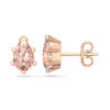 SSELECTS 1-1/2 CARAT PEAR SHAPE MORGANITE EARRINGS STUDS IN 14K ROSE GOLD OVER STERLING