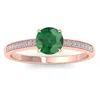 SSELECTS 1 1/4 CARAT EMERALD AND DIAMOND RING IN 14K ROSE GOLD