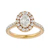 SSELECTS 1 3/4 CARAT OVAL SHAPE HALO LAB GROWN DIAMOND ENGAGEMENT RING IN 14 KARAT YELLOW GOLD
