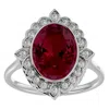 SSELECTS 1 3/4 CARAT OVAL SHAPE RUBY AND HALO DIAMOND RING IN 14 KARAT WHITE GOLD