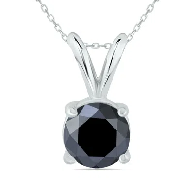 Sselects 1 Carat Round Diamond Solitaire Pendant In 14k In Black