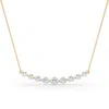 SSELECTS 1 CARAT TW 9 STONE DIAMOND BAR NECKLACE IN 14K YELLOW GOLD