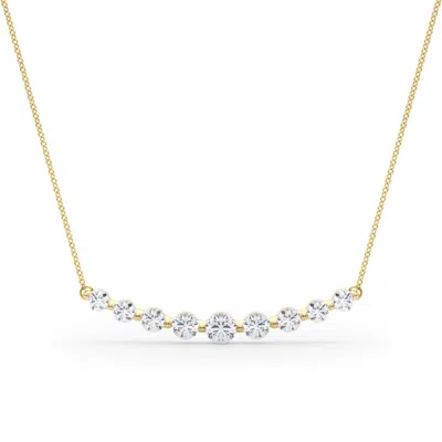 Sselects 1 Carat Tw 9 Stone Diamond Bar Necklace In 14k Yellow Gold