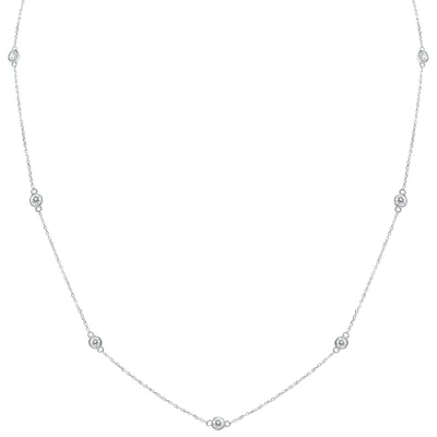 Sselects 1 Carat Tw Bezel Set Diamond Station Necklace In 14k In Silver
