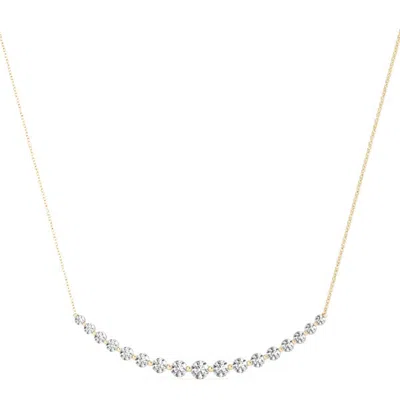 Sselects 1 Carat Tw Diamond Smiley Bar Necklace In 14k Yellow Gold