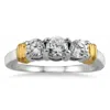 SSELECTS 1 CARAT TW THREE STONE DIAMOND RING IN TWO TONE 14K WHITE GOLD