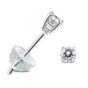 SSELECTS .10CTW ROUND DIAMOND SOLITAIRE STUD EARRINGS IN 14K WITH SILICON BACKS