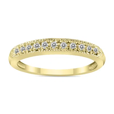 Sselects 1/10 Carat Tw Diamond Wedding Band In 10k Yellow Gold