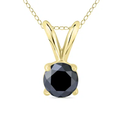 Sselects 1/2 Carat Round Diamond Solitaire Pendant In 14k In Black
