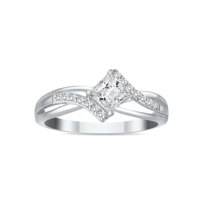 Sselects 1/2 Carat Tw Princess Cut Diamond Engagement Ring In 10k White Gold