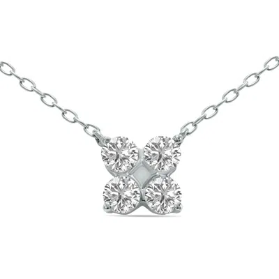 Sselects 1/2 Ctw Lab Grown Diamond Snowflake Pendant In 10k White Gold In Silver