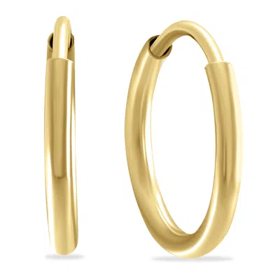 Sselects 12mm Endless 14k Filled Thin Hoop Earrings In Gold