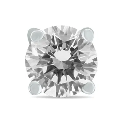 Sselects 1/4 Carat Round Single Stud Diamond Earring In 14k In Silver