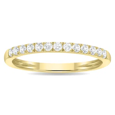 Sselects 1/4 Carat Tw 2mm Round Diamond Wedding Band In 10k Yellow Gold