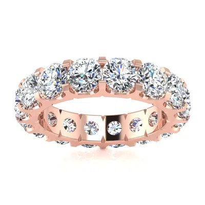 Sselects 14 Karat Rose Gold 5 Carat Round Lab Grown Diamond Eternity Ring In Multi
