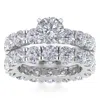 SSELECTS 14 KARAT WHITE GOLD 10 CARAT LAB GROWN DIAMOND ETERNITY ENGAGEMENT RING WITH MATCHING BAND