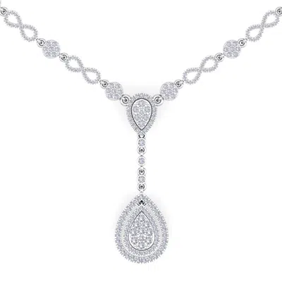 Sselects 14 Karat White Gold 4.33 Carat Lab Grown Diamond Necklace In Silver
