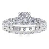 SSELECTS 14 KARAT WHITE GOLD 5 1/2 CARAT LAB GROWN DIAMOND ETERNITY ENGAGEMENT RING WITH 1 1/2 CARAT ROUND BR