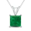 SSELECTS 14K 5MM SQUARE EMERALD PENDANT