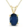 SSELECTS 14K 5X3MM OVAL SAPPHIRE PENDANT