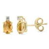 SSELECTS 14K 6X4MM OVAL CITRINE AND DIAMOND EARRINGS