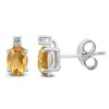 SSELECTS 14K 7X5MM OVAL CITRINE AND DIAMOND EARRINGS