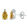 SSELECTS 14K 7X5MM PEAR CITRINE AND DIAMOND EARRINGS