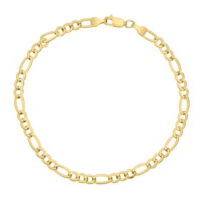 Sselects 14k Filled 4.3mm Figaro Bracelet With Lobster Clasp In Gold