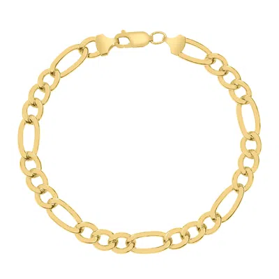 Sselects 14k Filled 7.8mm Figaro Bracelet With Lobster Clasp In Gold