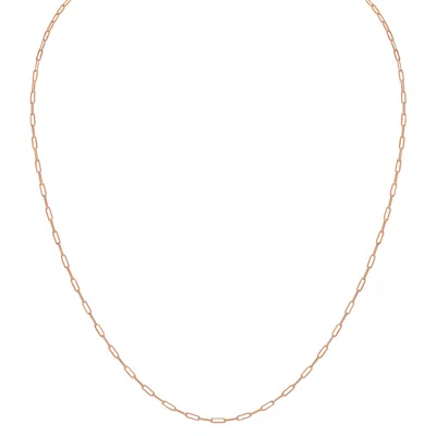 Sselects 14k Gold 1.5mm Dainty Paperclip Necklace With Lobster Clasp - 16 Inch