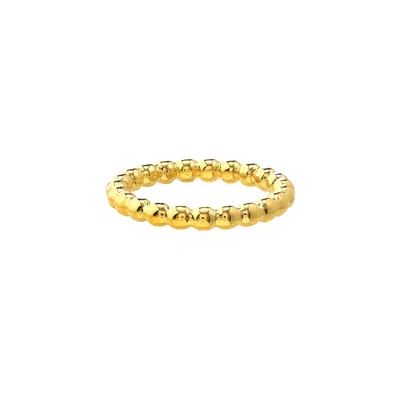 Sselects 14k Solid Yellow Gold Bead Ring