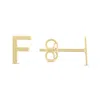 SSELECTS 14K SOLID YELLOW GOLD INITIAL F STUD EARRINGS