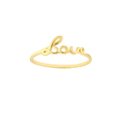 Sselects 14k Solid Yellow Gold Love Ring