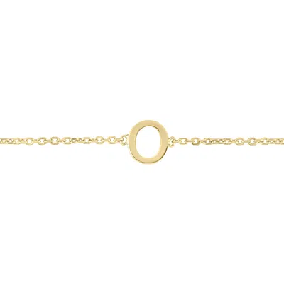 Sselects 14k Solid Yellow Gold O Mini Initial Bracelet