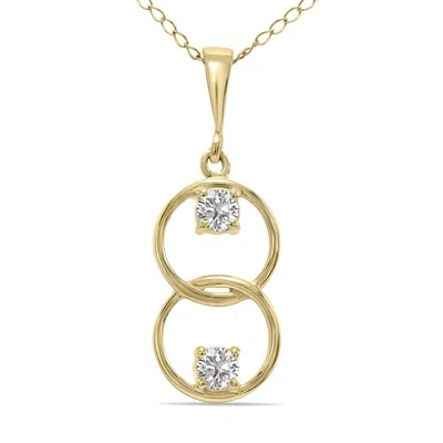Sselects 1/5 Ctw Circle Lab Grown Diamond Pendant In 10k Yellow Gold In Silver
