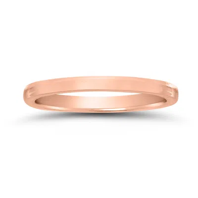 Sselects 1.5mm European Contour Wedding Band In 14k Rose Gold In Orange