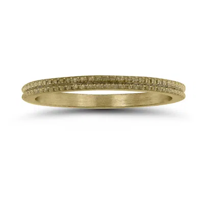 Sselects 1.5mm Thin Beaded Wedding Band In 14k Yellow Gold